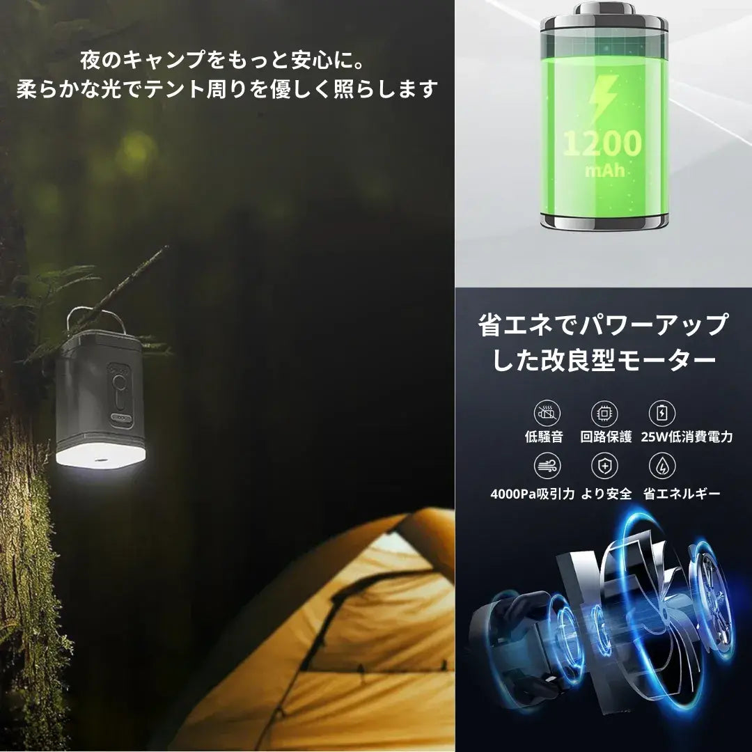 AirZip PowerFlow™ | ふくらます・抜く・照らす、これ一台